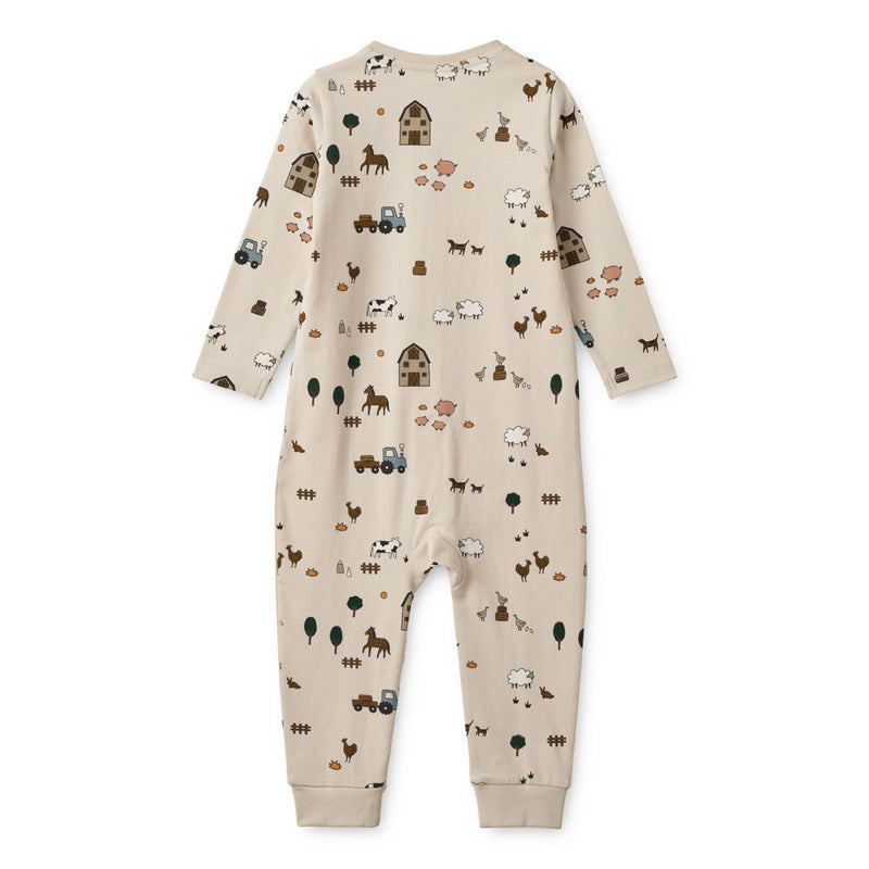 Liewood Birk Pyjamas Jumpsuit - Farm / Sandy - PYJAMAS JUMPSUIT