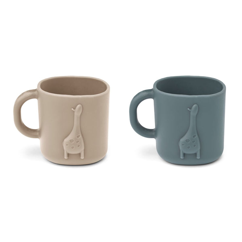 Liewood Chaves cup 2-pack - Dark sandy / Whale blue - CUP