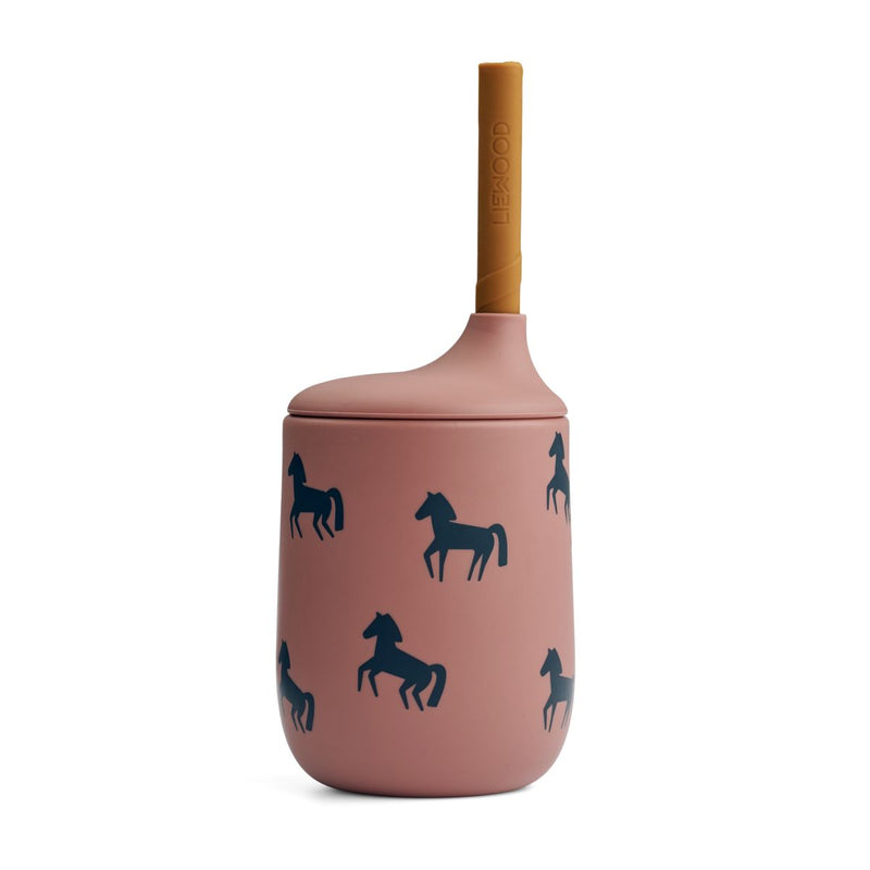 Liewood Ellis Printed Sippy Cup - Horses / Dark rosetta - CUP