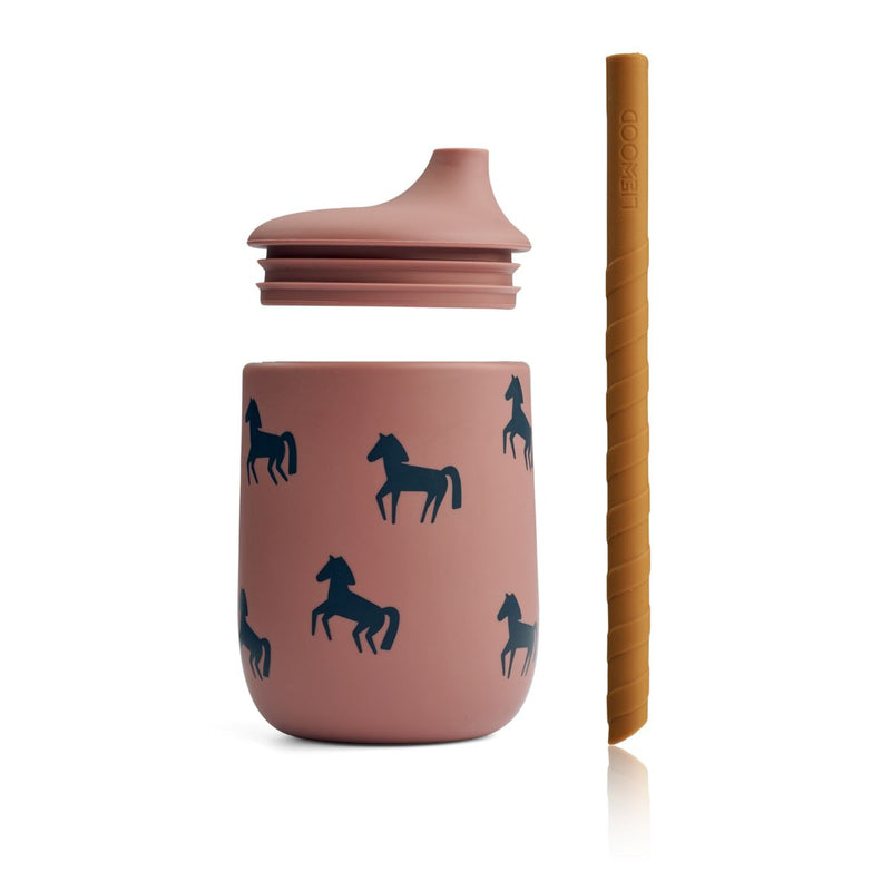 Liewood Ellis Printed Sippy Cup - Horses / Dark rosetta - CUP