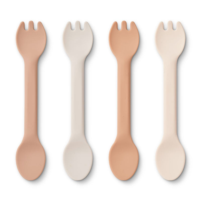 Liewood Jan silicone spork 4-pack - Rose multi mix - CUTLERY