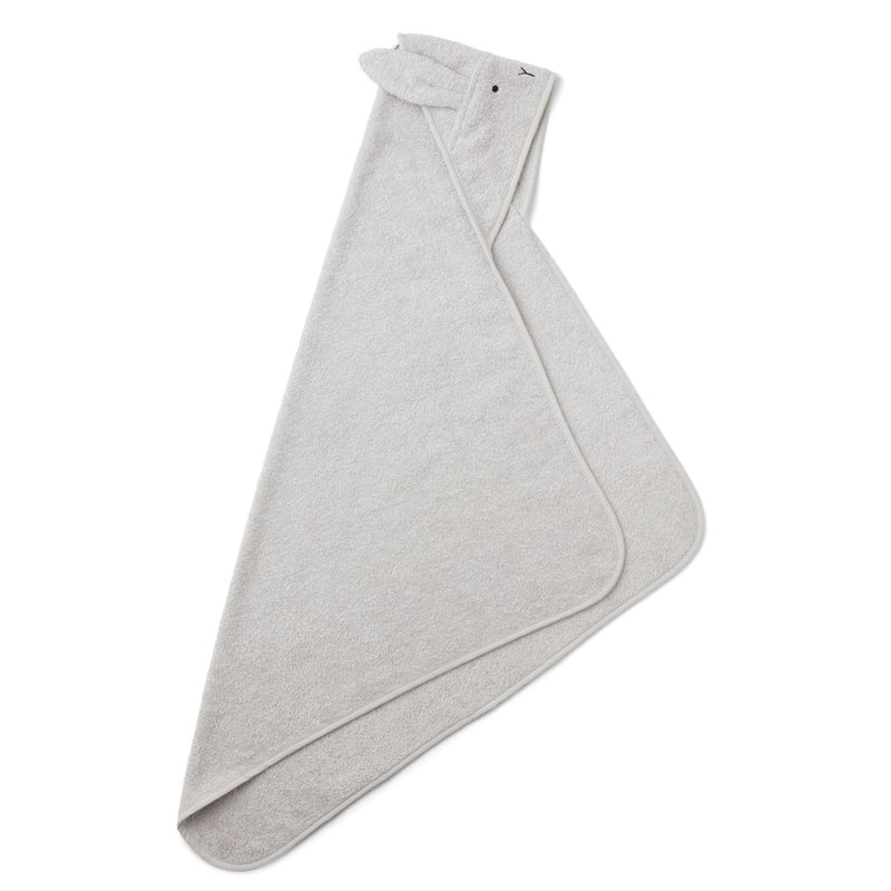 Liewood Albert Hooded Baby Towel - Rabbit dumbo grey - TOWEL / WASHCLOTH