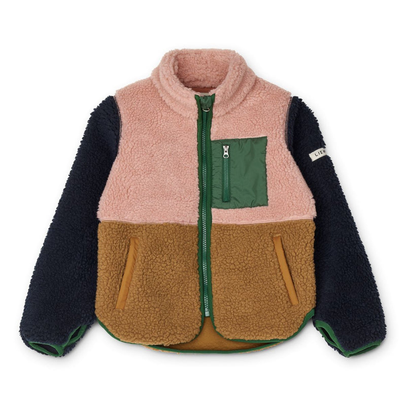 Liewood Nolan Pile Jacket - Colour block / Tuscany Rose Multi mix - JACKET