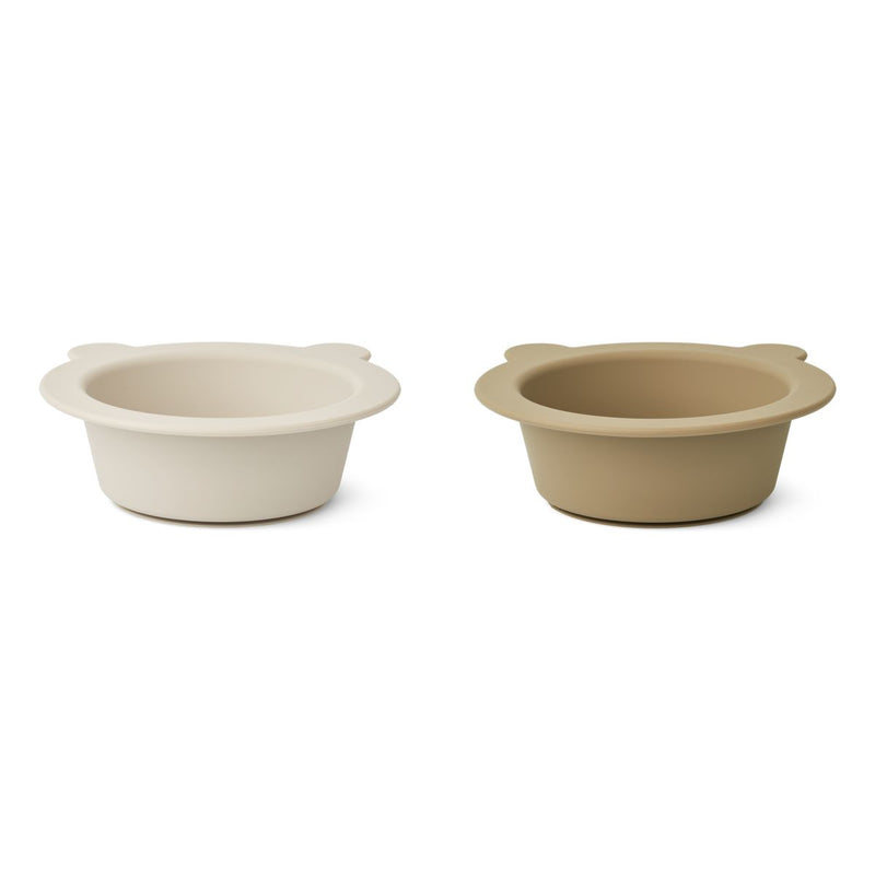 Liewood Peony Suction Bowl 2-Pack - Sandy / Oat - BOWL