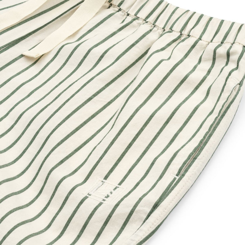 Liewood Orlando Y/D stripe poplin pants - Y/D stripes Garden green / Creme de la creme - PANTS