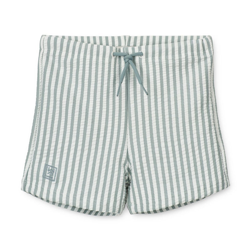 Liewood Otto Seersucker Swim Pants - Y/D stripe: Sea blue/white - SWIMPANTS