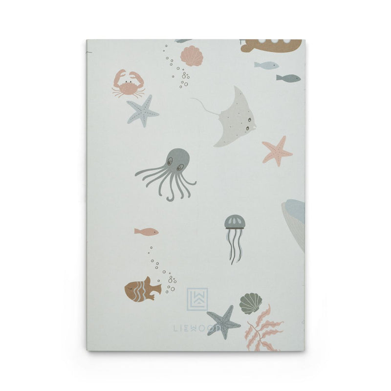 Liewood Sidney notebooks - Sea creature / Stripe mix - NOTEBOOK