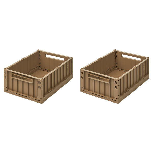 Liewood Weston Medium Storage Box 2-Pack - Oat - STORAGE BOX