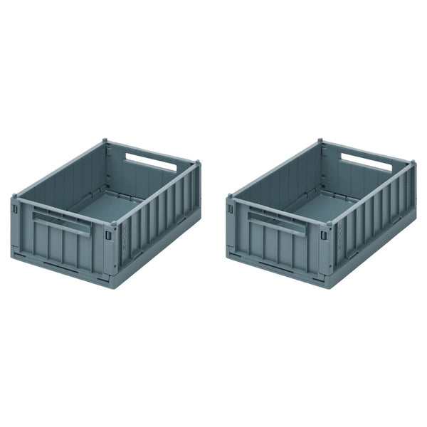 Liewood Weston Small Storage Box 2-Pack - Whale blue - STORAGE BOX