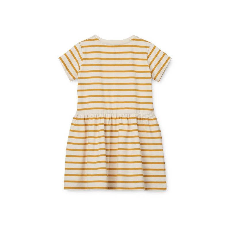 Liewood STRIPED SHORT-SLEEVED DRESS - Y/D stripe Creme de la creme / Yellow mellow - DRESS