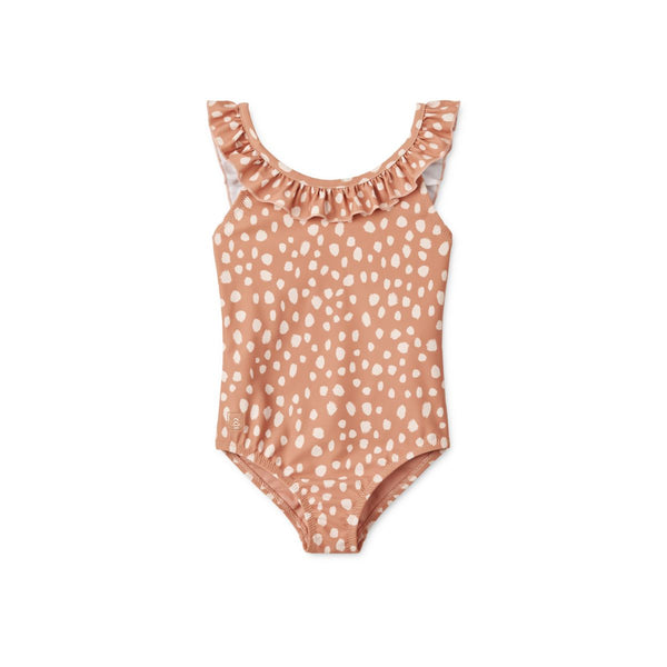 Liewood Kallie printed ruffle swimsuit - Leo spots / Tuscany rose - SWIMSUIT