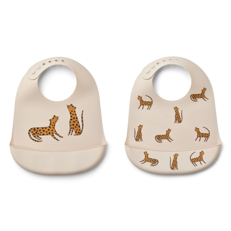 Liewood Tilda Printed Bib 2-Pack - Leopard / Sandy - BIB