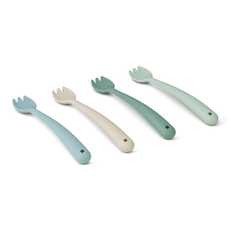 Liewood Scott fork 4-pack - Dusty mint multi mix - CUTLERY