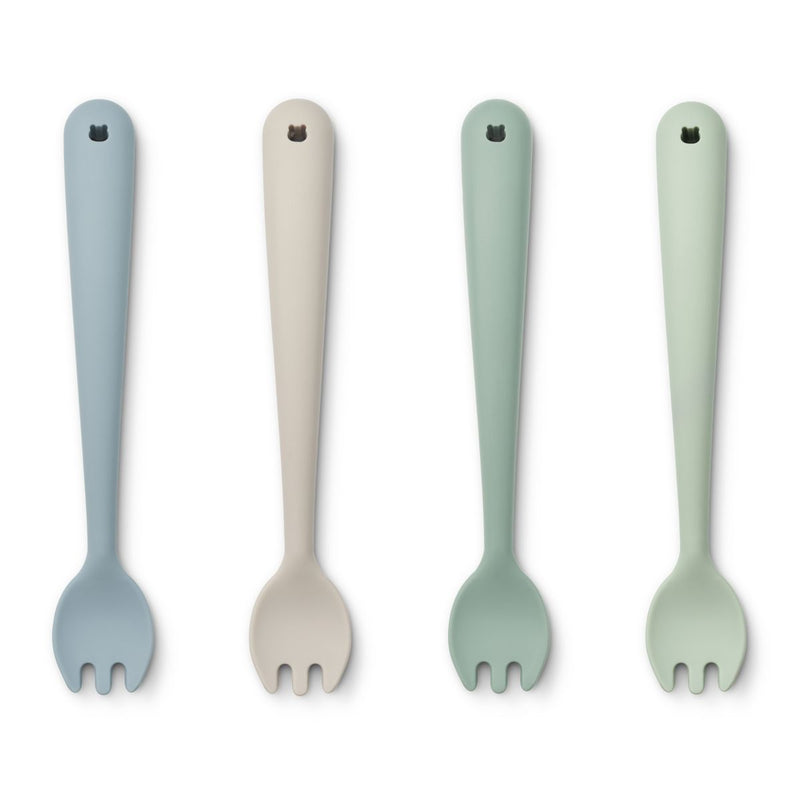 Liewood Scott fork 4-pack - Dusty mint multi mix - CUTLERY