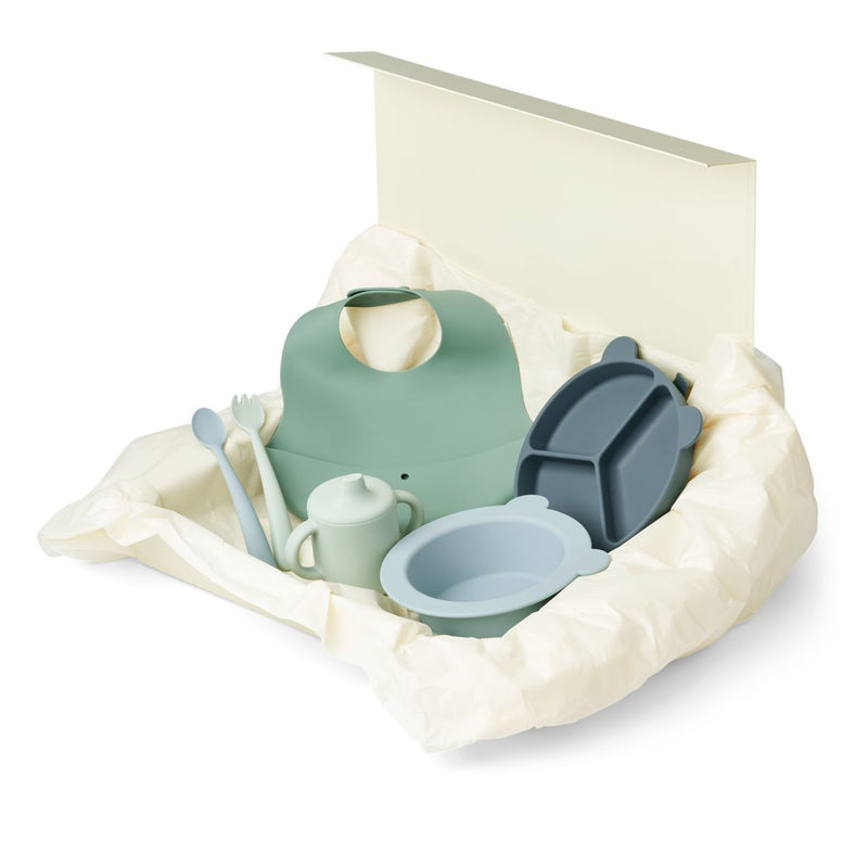 Liewood Stina gift set - Mr bear / Dusty mint multi mix - TABLEWARE SET